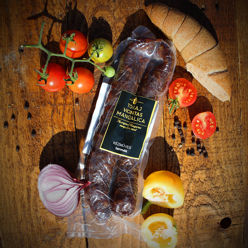 tokaji-aszús borsos mangalica száraz kolbász